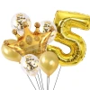 Children's birthday party decorated aluminum film package balloons, children's first birthday golden crown aluminum film digital balloons Specification image
